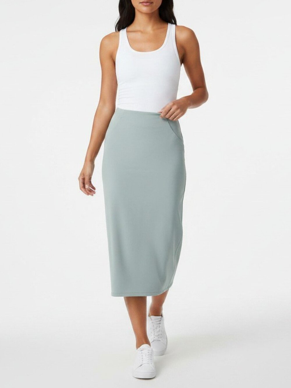 Lululemon Softstreme High-Rise Midi Skirt Sage Green Size 0 XS Womens Stretch